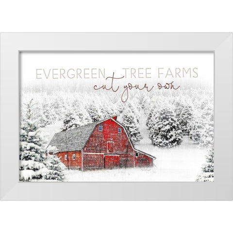 Evergreen Tree Farm White Modern Wood Framed Art Print by Pugh, Jennifer