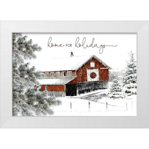 Home for the Holidays White Modern Wood Framed Art Print by Pugh, Jennifer