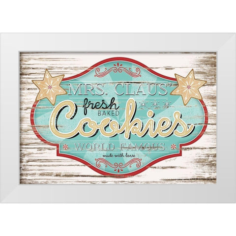 Mrs. Claus Cookies White Modern Wood Framed Art Print by Pugh, Jennifer