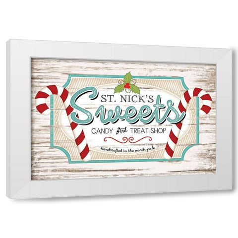 St. Nicks Sweets White Modern Wood Framed Art Print by Pugh, Jennifer