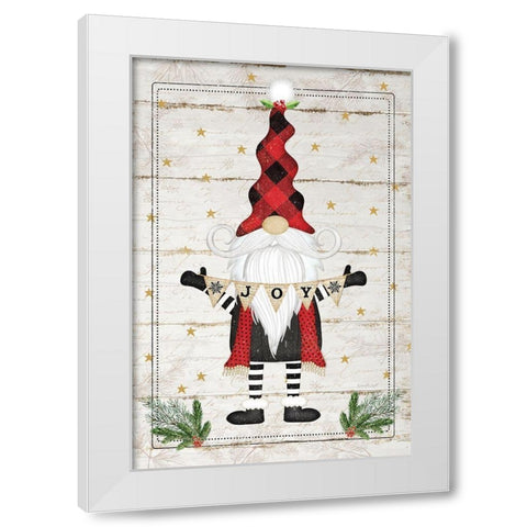 Gnome Joy White Modern Wood Framed Art Print by Pugh, Jennifer