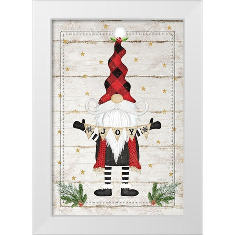 Gnome Joy White Modern Wood Framed Art Print by Pugh, Jennifer