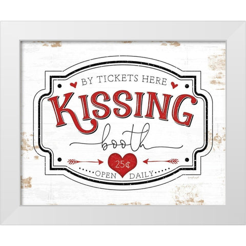 Kissing Booth White Modern Wood Framed Art Print by Pugh, Jennifer