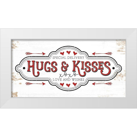 Hugs and Kisses White Modern Wood Framed Art Print by Pugh, Jennifer