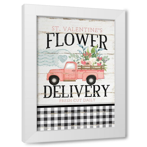 Flower Delivery White Modern Wood Framed Art Print by Pugh, Jennifer