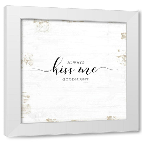 Kiss Me White Modern Wood Framed Art Print by Pugh, Jennifer