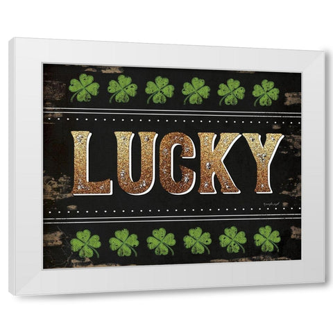 Lucky White Modern Wood Framed Art Print by Pugh, Jennifer