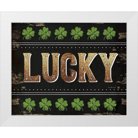 Lucky White Modern Wood Framed Art Print by Pugh, Jennifer