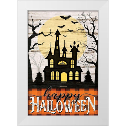 Happy Halloween White Modern Wood Framed Art Print by Pugh, Jennifer