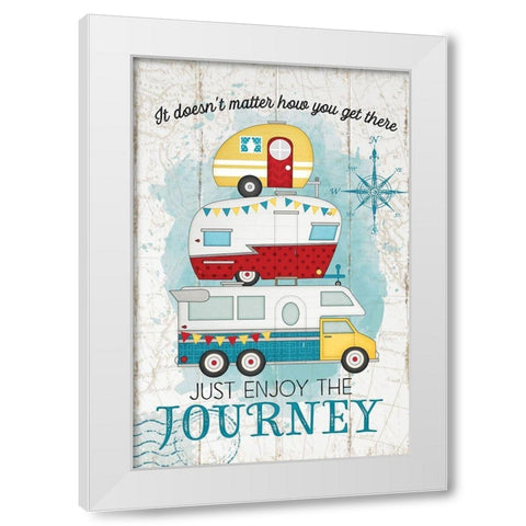 Enjoy the Journey White Modern Wood Framed Art Print by Pugh, Jennifer