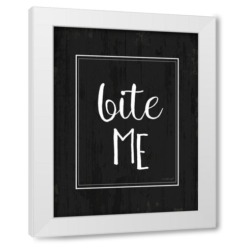 Bite Me White Modern Wood Framed Art Print by Pugh, Jennifer