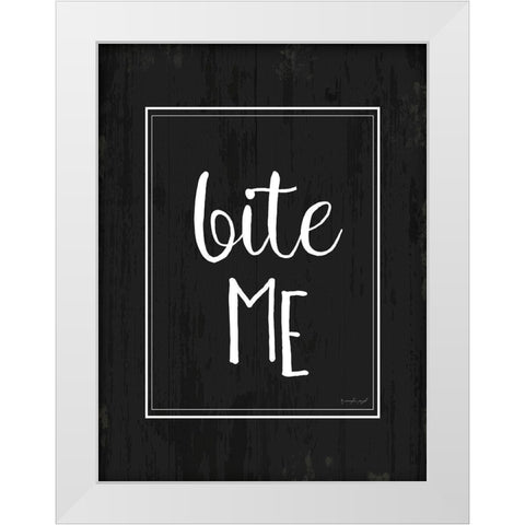 Bite Me White Modern Wood Framed Art Print by Pugh, Jennifer