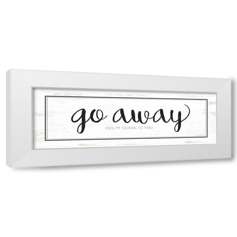 Go Away White Modern Wood Framed Art Print by Pugh, Jennifer