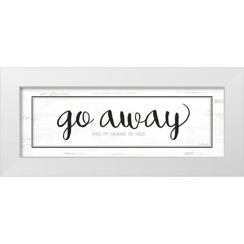 Go Away White Modern Wood Framed Art Print by Pugh, Jennifer