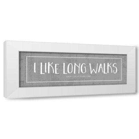 Long Walks White Modern Wood Framed Art Print by Pugh, Jennifer