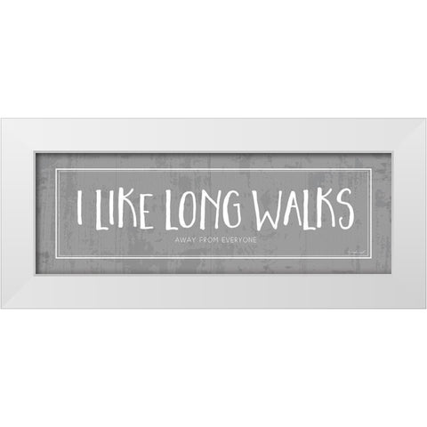 Long Walks White Modern Wood Framed Art Print by Pugh, Jennifer