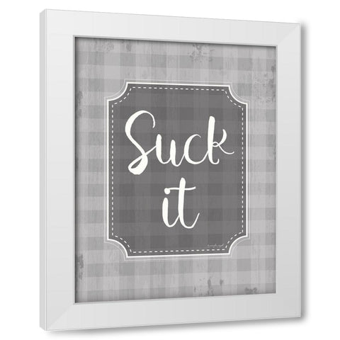 Suck It White Modern Wood Framed Art Print by Pugh, Jennifer