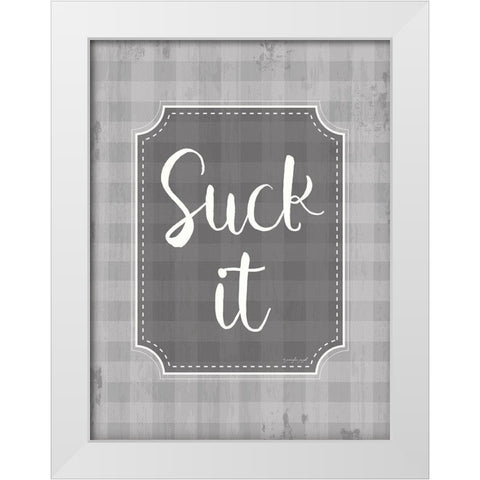 Suck It White Modern Wood Framed Art Print by Pugh, Jennifer