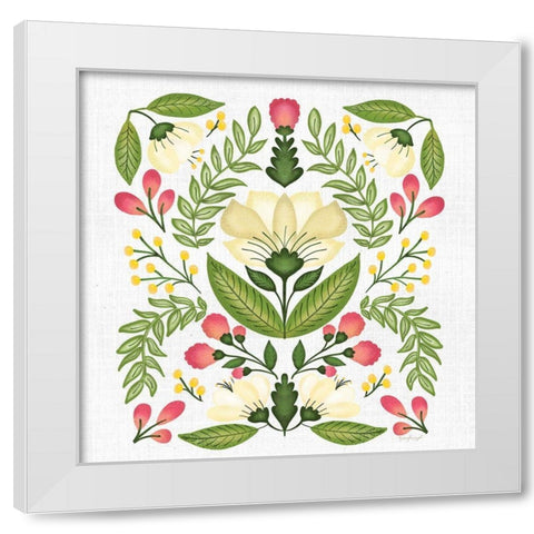 Folk Floral I White Modern Wood Framed Art Print by Pugh, Jennifer