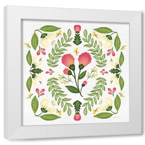 Folk Floral II White Modern Wood Framed Art Print by Pugh, Jennifer