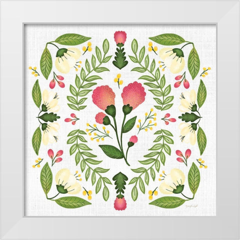 Folk Floral II White Modern Wood Framed Art Print by Pugh, Jennifer