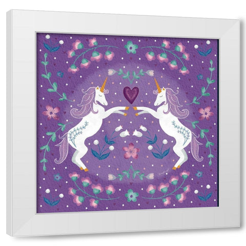 Purple Unicorn II White Modern Wood Framed Art Print by Pugh, Jennifer