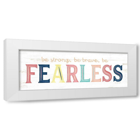 Fearless White Modern Wood Framed Art Print by Pugh, Jennifer