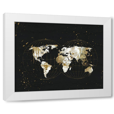 World Map White Modern Wood Framed Art Print by Pugh, Jennifer