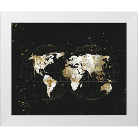 World Map White Modern Wood Framed Art Print by Pugh, Jennifer