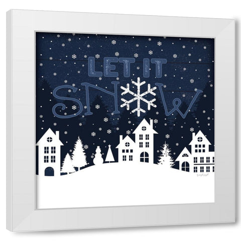 Let It Snow White Modern Wood Framed Art Print by Pugh, Jennifer