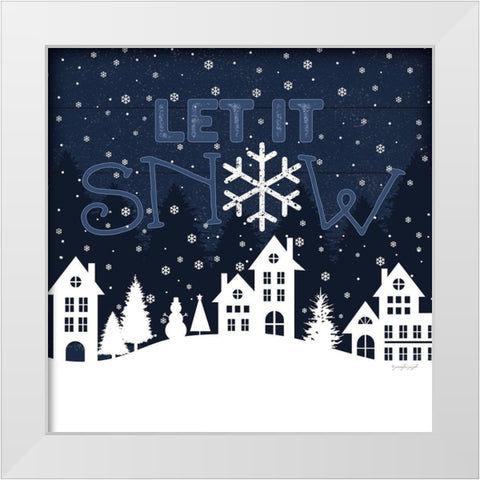 Let It Snow White Modern Wood Framed Art Print by Pugh, Jennifer