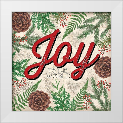 Joy to the World White Modern Wood Framed Art Print by Pugh, Jennifer