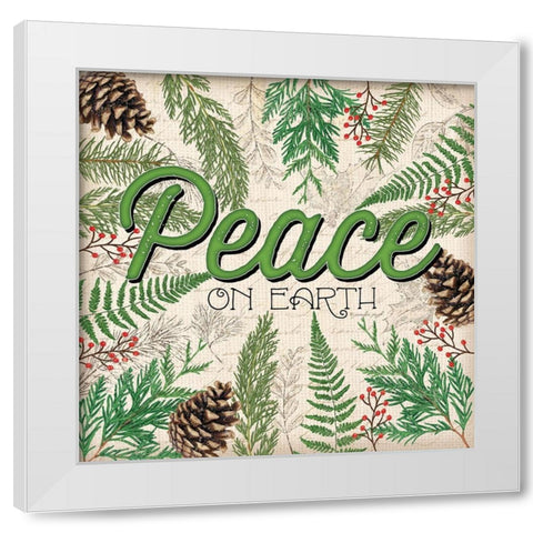 Peace on Earth White Modern Wood Framed Art Print by Pugh, Jennifer