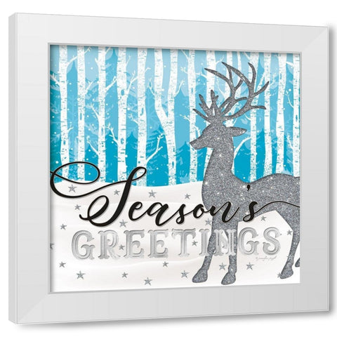 Seasons Greetings White Modern Wood Framed Art Print by Pugh, Jennifer