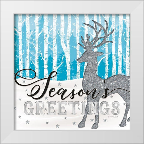 Seasons Greetings White Modern Wood Framed Art Print by Pugh, Jennifer