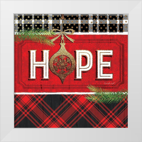 Hope White Modern Wood Framed Art Print by Pugh, Jennifer