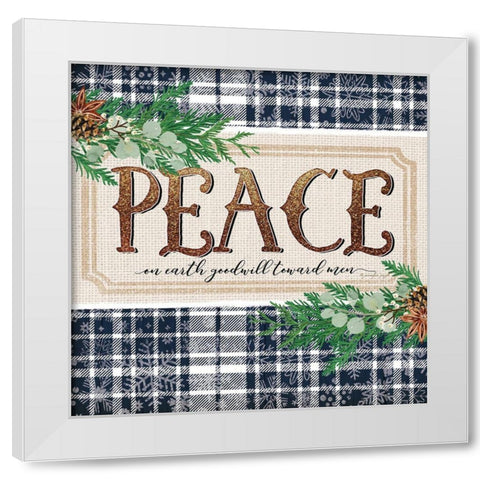 Peace White Modern Wood Framed Art Print by Pugh, Jennifer