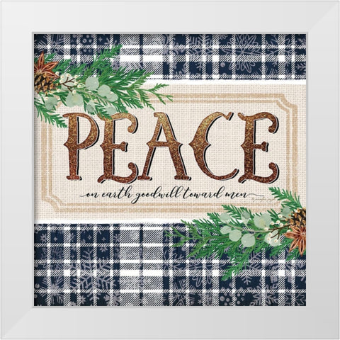 Peace White Modern Wood Framed Art Print by Pugh, Jennifer