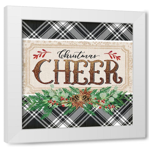 Christmas Cheer White Modern Wood Framed Art Print by Pugh, Jennifer