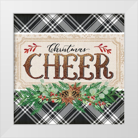 Christmas Cheer White Modern Wood Framed Art Print by Pugh, Jennifer