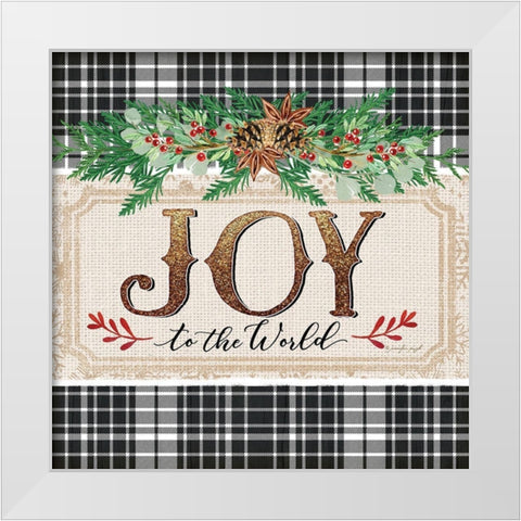 Joy to the World White Modern Wood Framed Art Print by Pugh, Jennifer