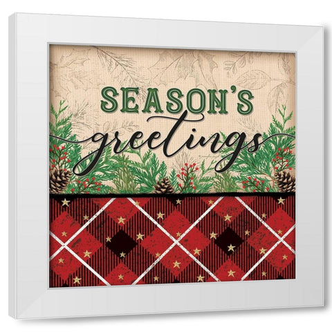 Seasons Greetings White Modern Wood Framed Art Print by Pugh, Jennifer