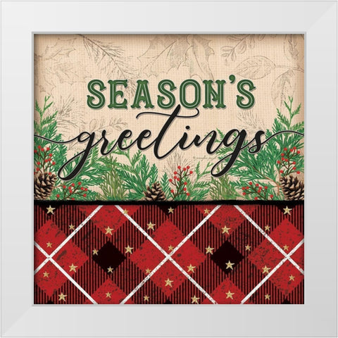 Seasons Greetings White Modern Wood Framed Art Print by Pugh, Jennifer