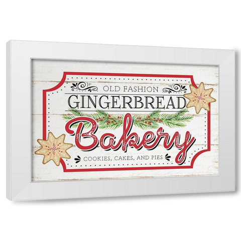 Gingerbread Bakery White Modern Wood Framed Art Print by Pugh, Jennifer