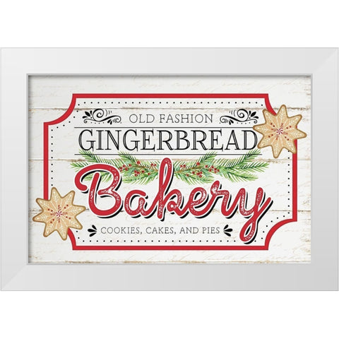 Gingerbread Bakery White Modern Wood Framed Art Print by Pugh, Jennifer