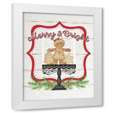 Merry and Bright White Modern Wood Framed Art Print by Pugh, Jennifer