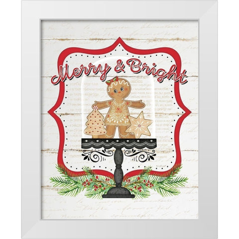 Merry and Bright White Modern Wood Framed Art Print by Pugh, Jennifer