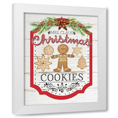 Christmas Cookies White Modern Wood Framed Art Print by Pugh, Jennifer