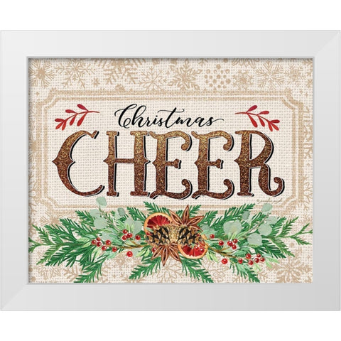 Christmas Cheer White Modern Wood Framed Art Print by Pugh, Jennifer