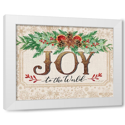 Joy to the World White Modern Wood Framed Art Print by Pugh, Jennifer